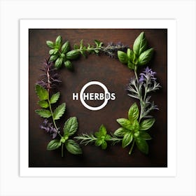 H Herbs Logo Art Print