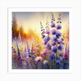 Wildflowers At Sunset Art Print