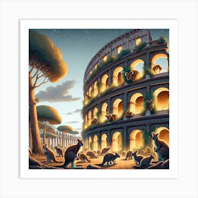 Kangaroos In Rome Art Print