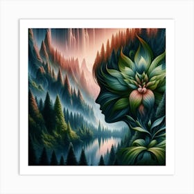 Woman In The Forest 2 Art Print