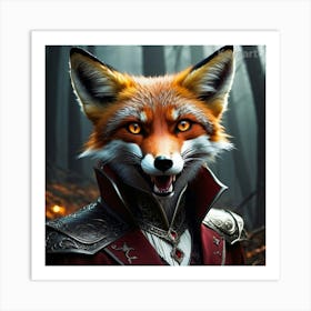 Fox In The Woods Art Print