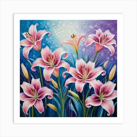 Pink Lilies 3 Art Print