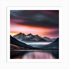 Sunset Over Lake Taupo Art Print