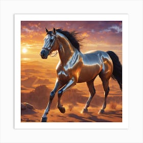 Horse In The Desert Art Print