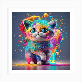 Colorful Cat Art Print