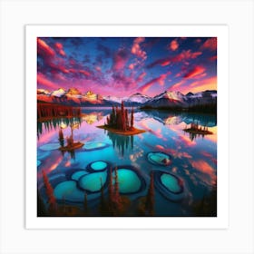 Sunrise In The Mountains Art Print