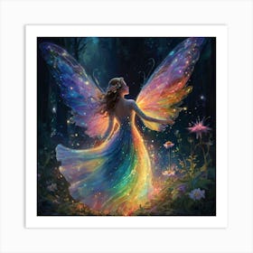 Rainbow Fairy lady Art Print