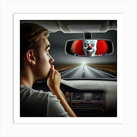 Clown In Car Art Print