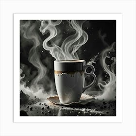 Coffee Cup With Smoke 28 Art Print