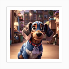 Dog With A Collar Art Print