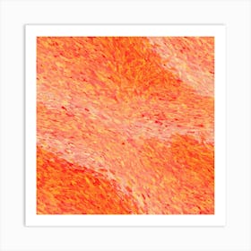 Orange brush strokes Art Print