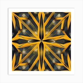 Abstract Yellow Star Art Print