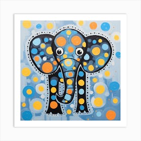 Elephant Polka Dots Art Print