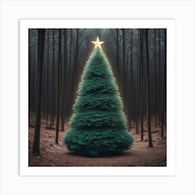 Christmas Tree In The Forest 35 Art Print