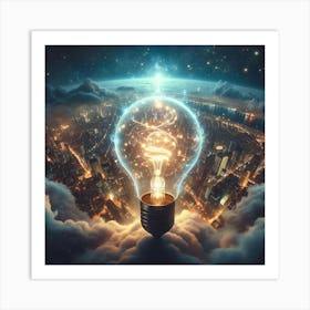 Light Bulb In The Sky 1 Art Print