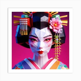 Creativel Geisha Illustration 170 Art Print