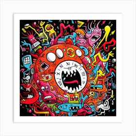 Doodle Monsters Art Print