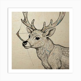 Deer With Bow And Arrow 7 Art Print