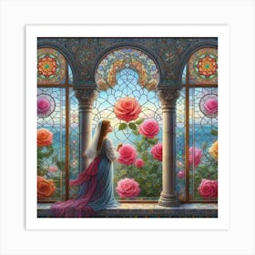 Roses In The Window 9 Art Print