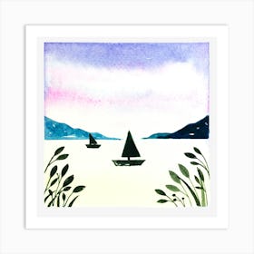 Tower On The Sea Island Art Print