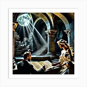 Couple Reading A Book Art Print