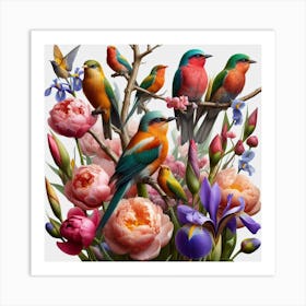 Tropical birds 3 Art Print