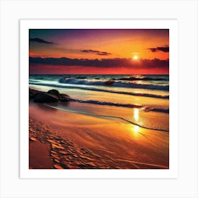 Sunset On The Beach 297 Art Print