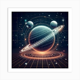 Retro Futuristic Elements,Retro Futuristic Background,Retro Futuristic Templates (12) Art Print