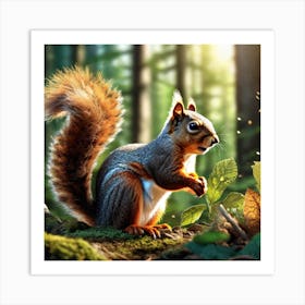 Squirrel In The Forest 377 Art Print