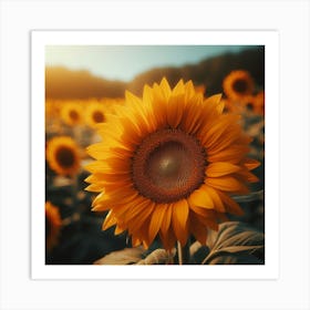 Sunflowers In The Field Art Print