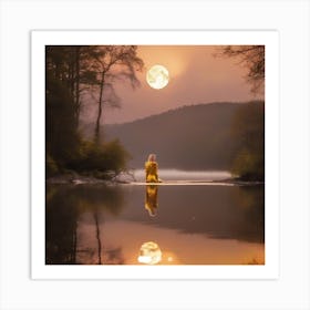 Full Moon In The Forest Art Print