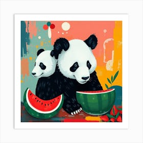 Panda Bears Art Print