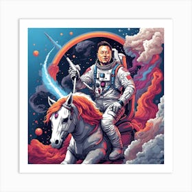 Elon Musk On Horseback Art Print