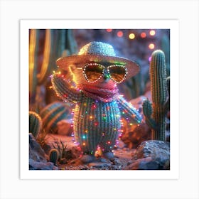 Cactus Teddy Bear In Sunglasses Art Print