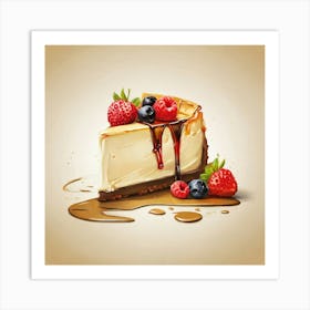 Cheesecake With Berries Art Print