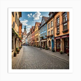 1 Historic European Town A Charming Photograph Of A Historic European Town With Cobblestone Streets Art Print