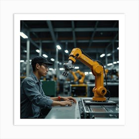 Asian Factory Worker Art Print