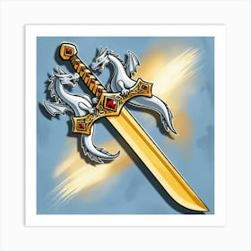 Default Sword Simple Cartoon Vector Item Design 2 Art Print