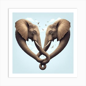 Elephants In Love by Cam Views Art Print