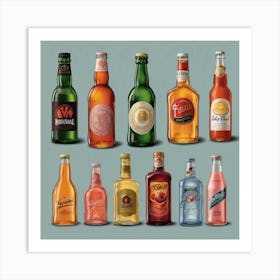 Default Drinks In Bottles Of Popular Brands Aesthetic 3 Art Print