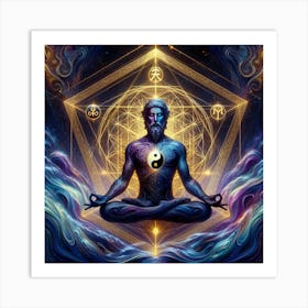 Man In Lotus Position Art Print