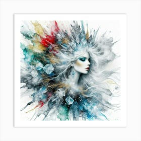 Snow Girl Canvas Print Art Print