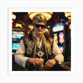 Turkish Man In Casino Art Print