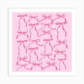 Pink Bows Art Print