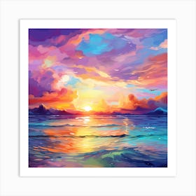 Sunset Over The Ocean 7 Art Print