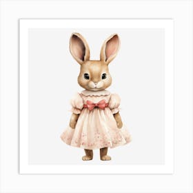 Bunny In Dress Art Print