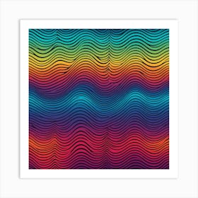 Rainbow Wavy Pattern 2 Art Print