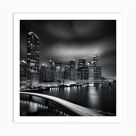 Hong Kong City At Night Art Print