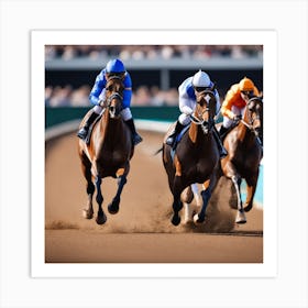 Jockeys Racing In A Race 1 Art Print