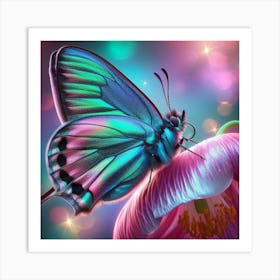 Butterfly In A Flower Art Print